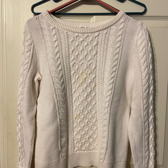 GAP Sweaters - GAP Cable Knit Sweater White/ Cream M but runs SMALL